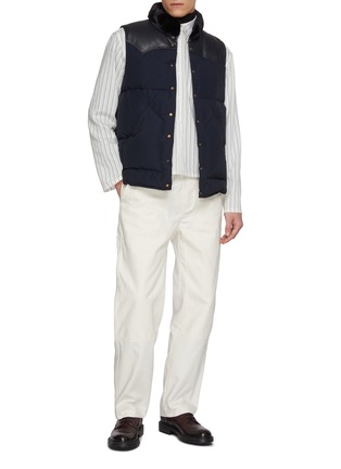 模特儿示范图 - 点击放大 - KRUF - Leather Yoke Mink Fur Collar Vest