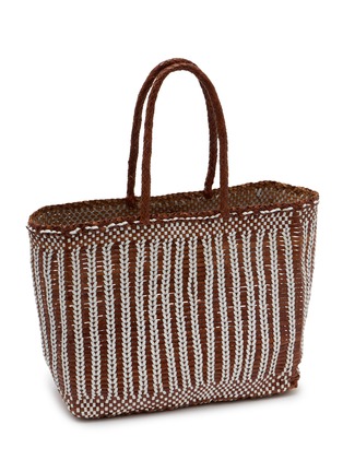 细节 - 点击放大 - DRAGON DIFFUSION - Handwoven Striped Buffalo Calf Leather Basket Tote Bag