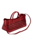 细节 - 点击放大 - MARGESHERWOOD - X Peanuts Grandma Used Striped Leather Top Handle Bag