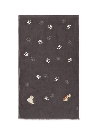 细节 - 点击放大 - CITRUS - 刺绣饰亚麻围巾