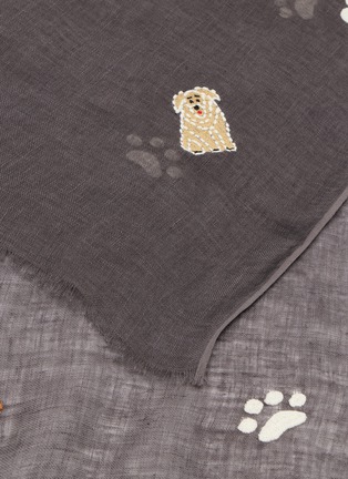 细节 - 点击放大 - CITRUS - 刺绣饰亚麻围巾