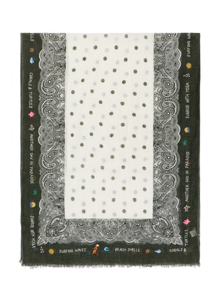 细节 - 点击放大 - CITRUS - 刺绣饰须边亚麻围巾