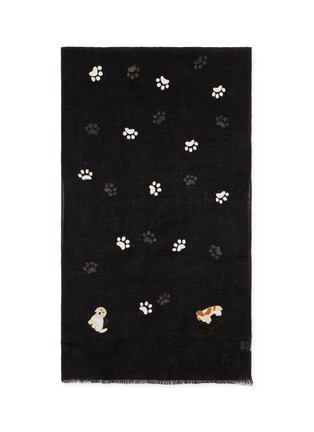 细节 - 点击放大 - CITRUS - 刺绣饰亚麻围巾