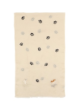 细节 - 点击放大 - CITRUS - 刺绣饰亚麻围巾