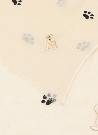 细节 - 点击放大 - CITRUS - 刺绣饰亚麻围巾