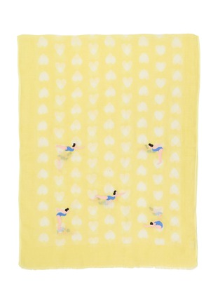 细节 - 点击放大 - CITRUS - 刺绣饰须边亚麻围巾