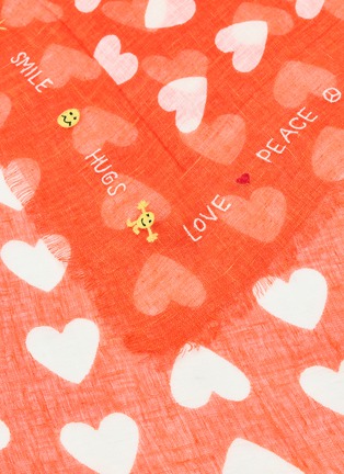 细节 - 点击放大 - CITRUS - 印花刺绣亚麻围巾