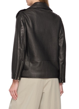 背面 - 点击放大 - KRUF - Mink Fur Panel Biker Leather Jacket