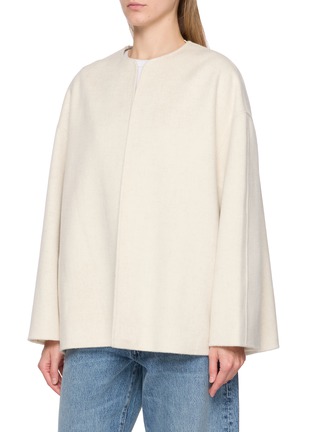 细节 - 点击放大 - KRUF - Detachable Mink Fur Collar Cashmere Coat