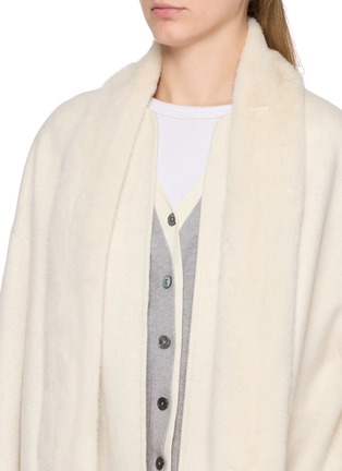  - KRUF - Detachable Mink Fur Collar Cashmere Coat