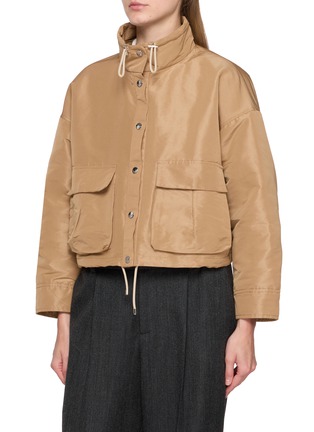 细节 - 点击放大 - KRUF - Detachable Fox Fur Trim Oversized Jacket