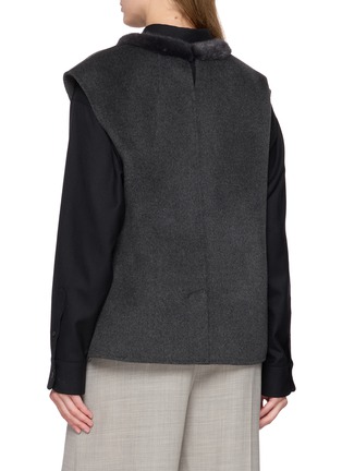 背面 - 点击放大 - KRUF - Mink Fur Trim Wool Alpaca Vest