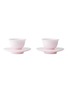 首图 –点击放大 - SHANG XIA - Porcelain Teacup with Glass Saucer Set of 2 — Pink