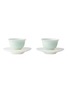 首图 –点击放大 - SHANG XIA - Porcelain Teacup with Glass Saucer Set of 2 — Light Green