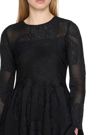  - PEPA POMBO - Floral Mesh Peplum Blouse