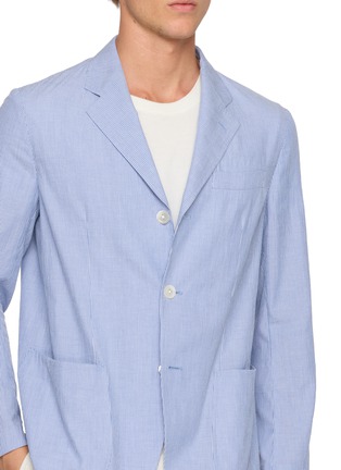  - J∞QUALITY  - Reversible Striped Single Breasted Blazer