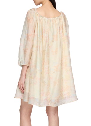 背面 - 点击放大 - BERNADETTE - Bonnie Jasmin Print Drawstring Off Shoulder Dress