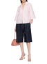 模特儿示范图 - 点击放大 - BERNADETTE - Short Sleeve Petit Beurre Embroidered Cotton Shirt