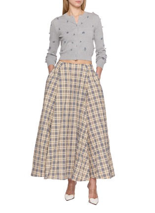 模特儿示范图 - 点击放大 - BERNADETTE - Kennedy Plaid Flared Midi Skirt