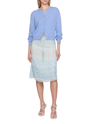 模特儿示范图 - 点击放大 - BERNADETTE - Bob Drawstring Waistband Sequinned Gradient Mesh Skirt