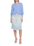 模特儿示范图 - 点击放大 - BERNADETTE - Bob Drawstring Waistband Sequinned Gradient Mesh Skirt