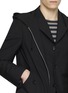  - COMME DES GARÇONS HOMME DEUX - Single Breasted Layered Hooded Wool Blend Blazer