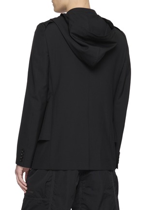 背面 - 点击放大 - COMME DES GARÇONS HOMME DEUX - Single Breasted Layered Hooded Wool Blend Blazer