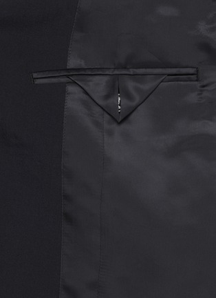  - COMME DES GARÇONS HOMME DEUX - Single Breasted Chequered Patchwork Hem Wool Blazer