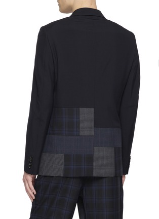 背面 - 点击放大 - COMME DES GARÇONS HOMME DEUX - Single Breasted Chequered Patchwork Hem Wool Blazer