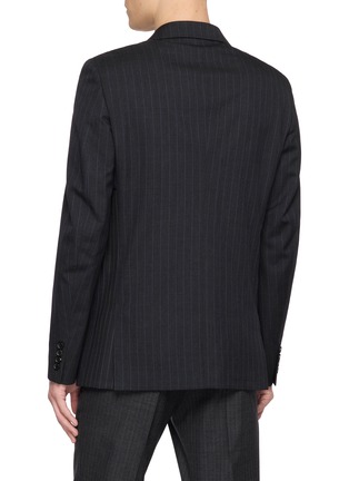 背面 - 点击放大 - COMME DES GARÇONS HOMME DEUX - Single Breasted Cutout Contrast Pinstripe Wool Blazer