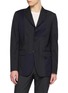 首图 - 点击放大 - COMME DES GARÇONS HOMME DEUX - Single Breasted Cutout Contrast Pinstripe Wool Blazer