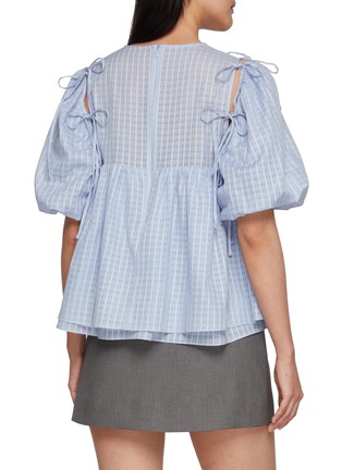 背面 - 点击放大 - EPINGLER - Ribbon Detail Puff Sleeve Sheer Blouse