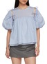 首图 - 点击放大 - EPINGLER - Ribbon Detail Puff Sleeve Sheer Blouse