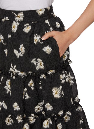  - EPINGLER - Flower Print Tiered Midi Skirt