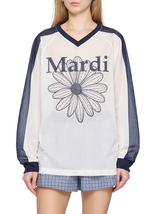 首图 - 点击放大 - MARDI MERCREDI - Flower Graphic Mesh Top