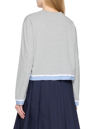 背面 - 点击放大 - MARDI MERCREDI - Distressed Check Hem Layered Cotton Top