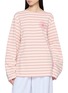 首图 - 点击放大 - MARDI MERCREDI - Flower Embroidered Striped Cotton T-Shirt
