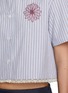  - MARDI MERCREDI - Embroidered Striped Cotton Cropped Shirt
