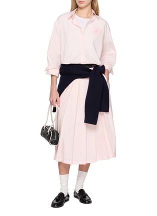 模特儿示范图 - 点击放大 - MARDI MERCREDI - Pleated Elasticated Waistband Cotton Maxi Skirt