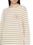  - MARDI MERCREDI - Flower Embroidered Striped Cotton T-Shirt