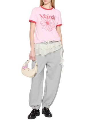 模特儿示范图 - 点击放大 - MARDI MERCREDI - Chiffon Frill Cotton Jogger Pants