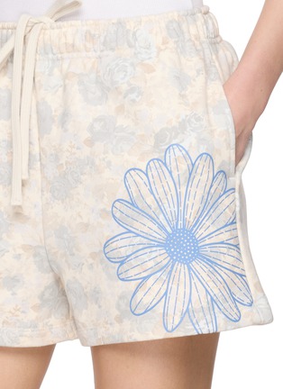  - MARDI MERCREDI - Flower Graphic Cotton Sweat Shorts