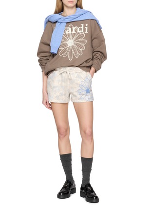 模特儿示范图 - 点击放大 - MARDI MERCREDI - Flower Graphic Cotton Sweat Shorts