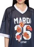  - MARDI MERCREDI - Blossom Graphic V-Neck Mesh Jersey Top