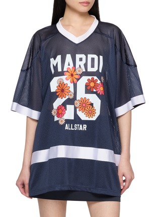 首图 - 点击放大 - MARDI MERCREDI - Blossom Graphic V-Neck Mesh Jersey Top