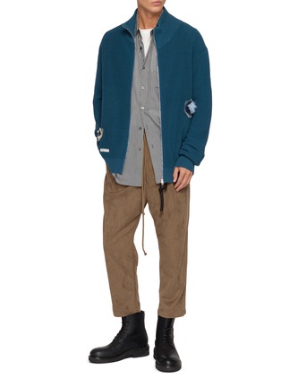 模特儿示范图 - 点击放大 - SONG FOR THE MUTE - X Birkenstock Flower Zip Up Funnel Neck Jacket