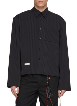 首图 - 点击放大 - SONG FOR THE MUTE - Pinstripe Cropped Gabardine Shirt