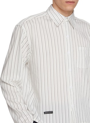  - SONG FOR THE MUTE - Dobby Striped Cropped Shirt