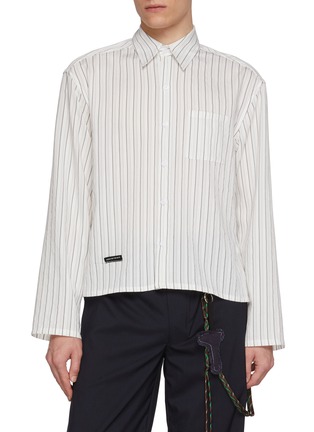 首图 - 点击放大 - SONG FOR THE MUTE - Dobby Striped Cropped Shirt