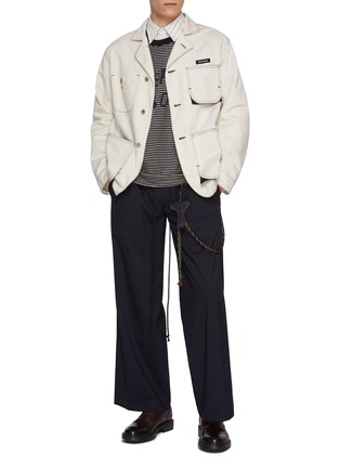 模特儿示范图 - 点击放大 - SONG FOR THE MUTE - Rope Detail Wool Gabardine Lounge Pants